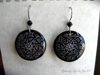 Black Filigree Earrings Pysanky Eggshell Jewelry by So Jeo : pysanky pysanka ukrainian easter egg batik art eggshell jewelry pendants earrings drop dangle etched flowers gift women accessories accessory pendant necklace bail crystal finding sterling silver filled sojeo flowers celtic purple white red pink brown green purple orange cream burgundy magenta teal turqoise crows crow blue black so jeo art handmade